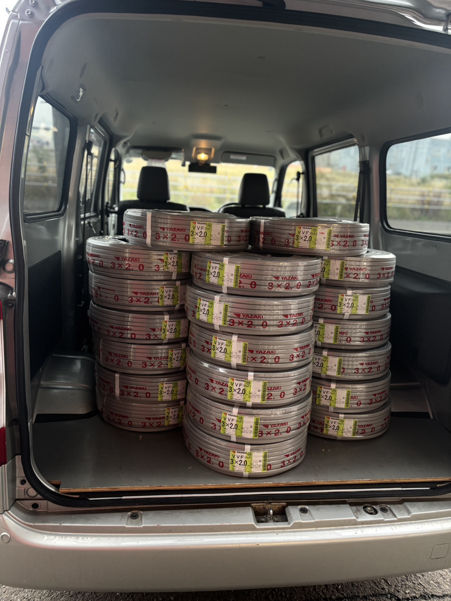 矢崎 VVFケーブル 2.0mm 3芯 ×50巻　本日の買取レポート